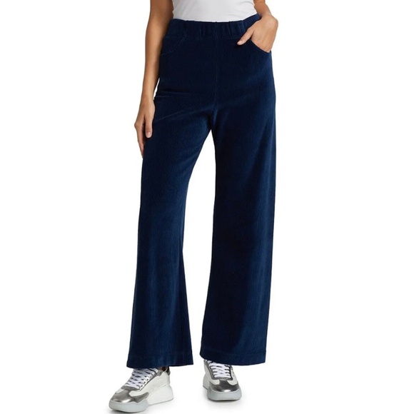 LESET Sophie Corduroy Wide-Leg Pants in Royal Navy - Picture 1 of 3